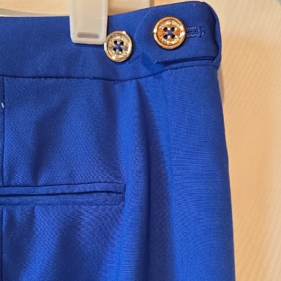Calvin Klein Womens Blue Trousers with Sleek Design And Gold Buttons Size 16 - Picture 4 of 7